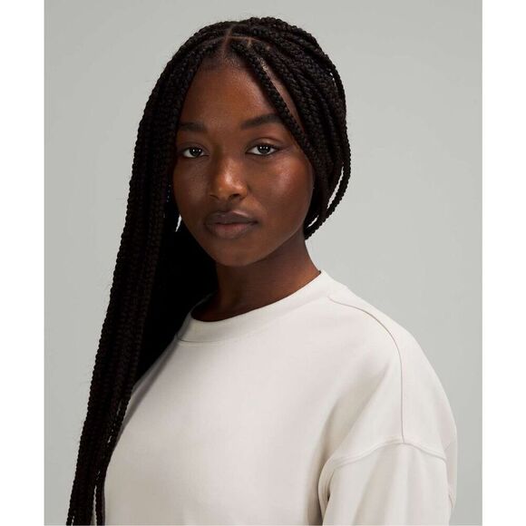 Lululemon Softstreme Perfectly Oversized Cropped Crew White Opal - Picture 7 of 9